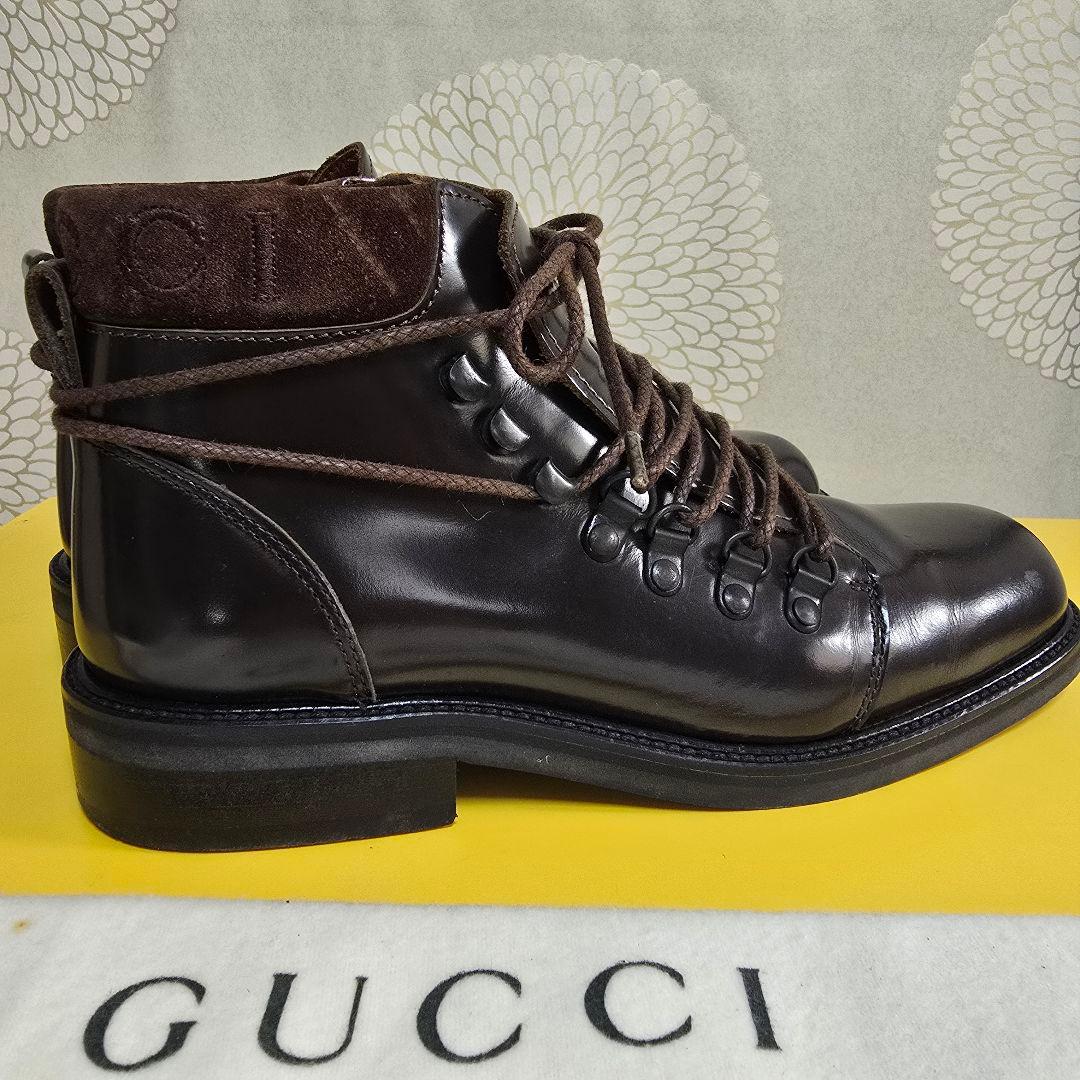 再値下げ✨GUCCIグッチ バックロゴ スクエアトゥショートブーツ