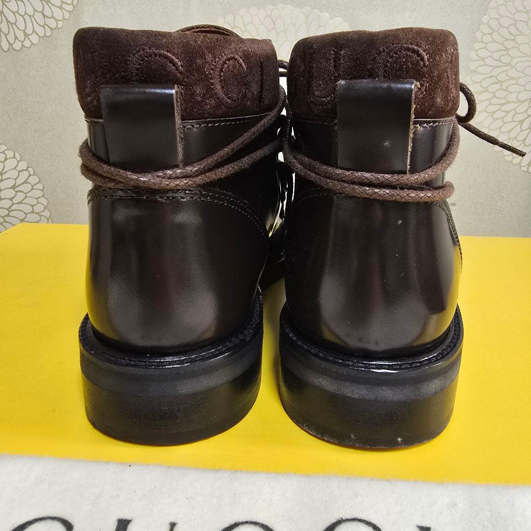 再値下げ✨GUCCIグッチ バックロゴ スクエアトゥショートブーツ