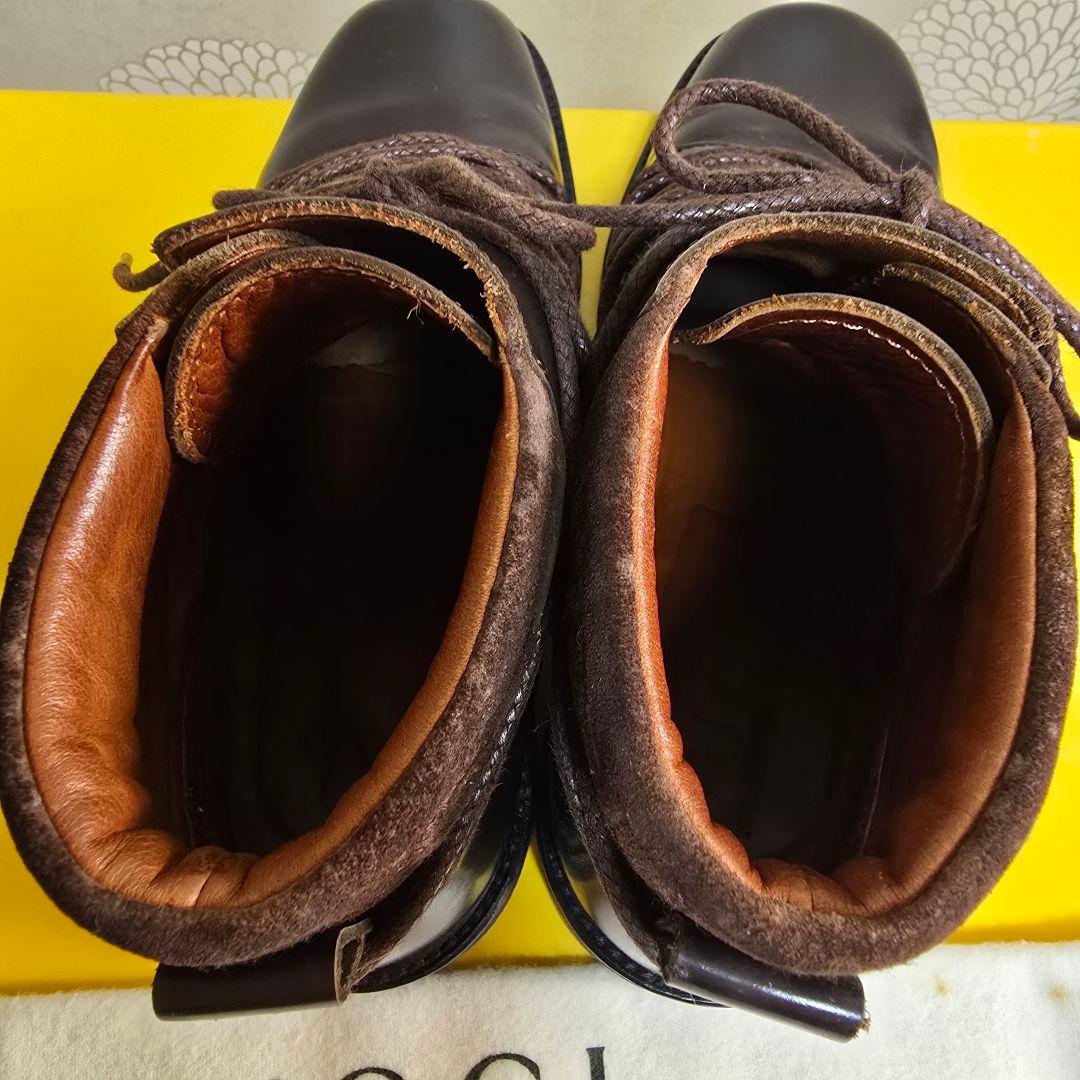 再値下げ✨GUCCIグッチ バックロゴ スクエアトゥショートブーツ