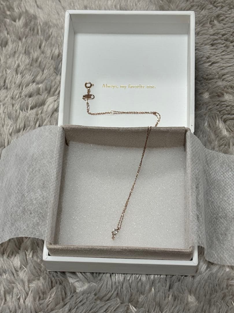 ete K10MPG ミストピンクホワイトパーズ/ブラウンダイヤモンドネックレス