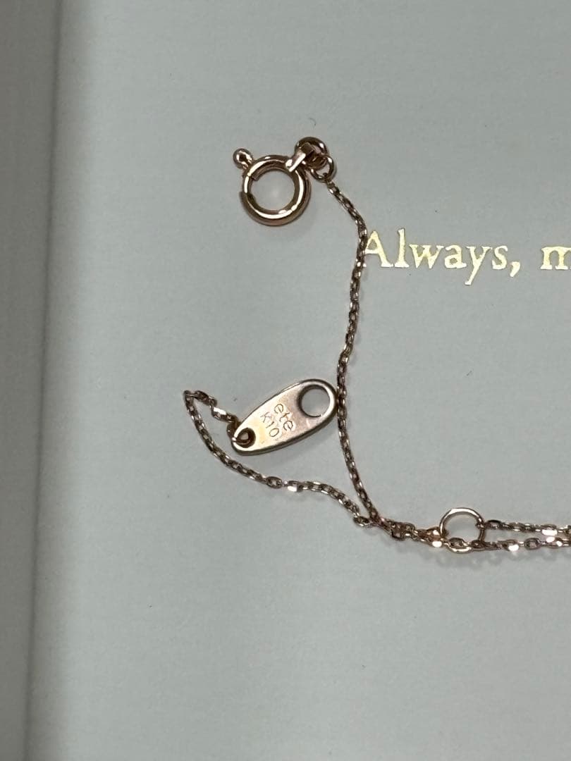 ete K10MPG ミストピンクホワイトパーズ/ブラウンダイヤモンドネックレス