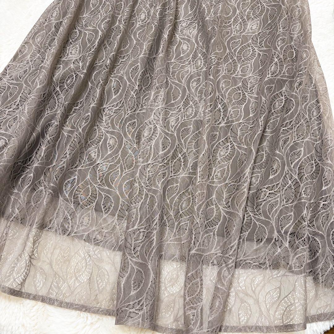 新品タグ付✨LEJA レジャ ウエストマークパフスリーブ総レースロングドレス M