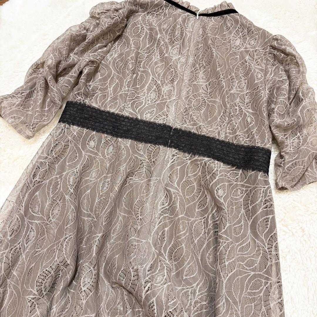 新品タグ付✨LEJA レジャ ウエストマークパフスリーブ総レースロングドレス M