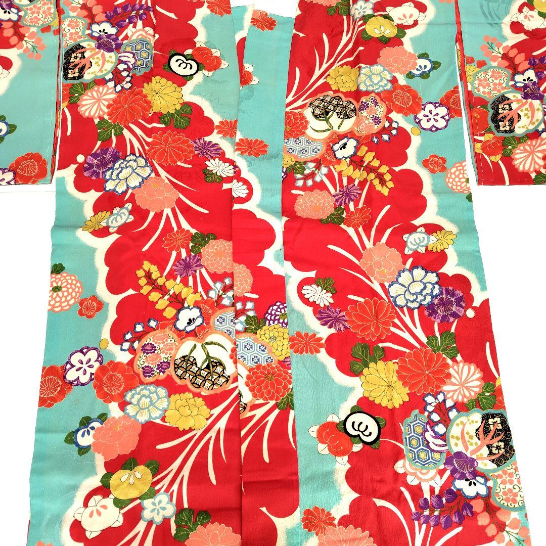 縮緬　アンティーク長襦袢　大正ロマン