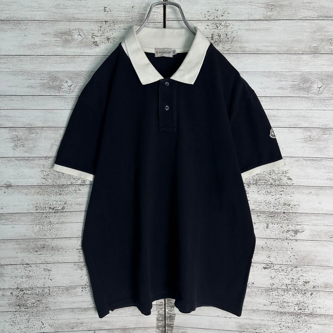 10615【美品・QR確認済み】モンクレール☆希少2XLサイズ定番ポロシャツ