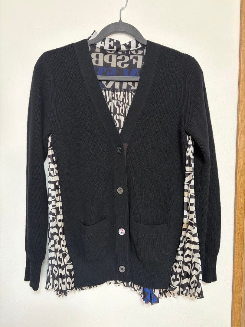 sacai ブラック カーディガン