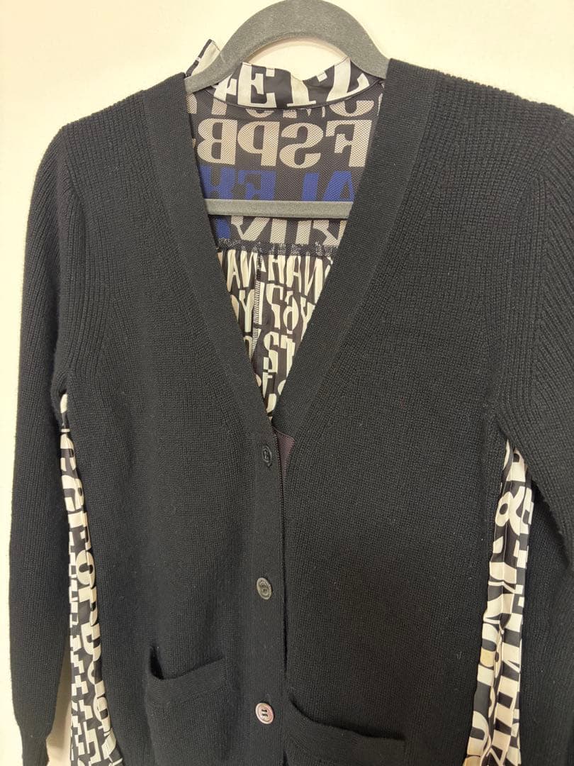 sacai ブラック カーディガン