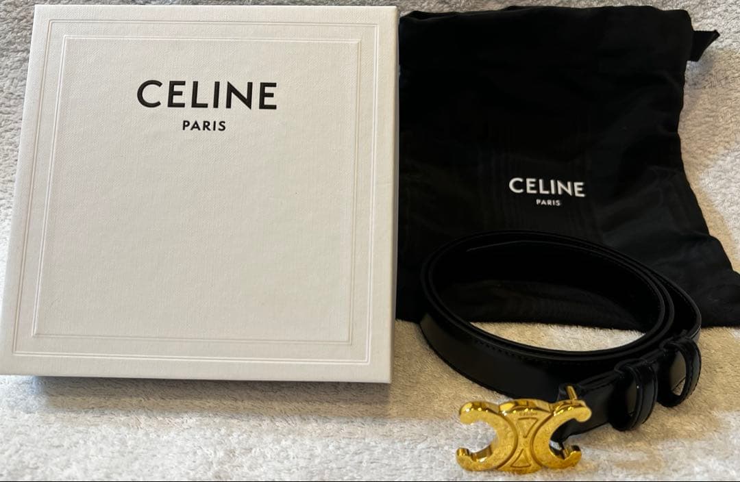 a*m様 CELINE セリーヌ トリオンフ ベルト ブラック　85