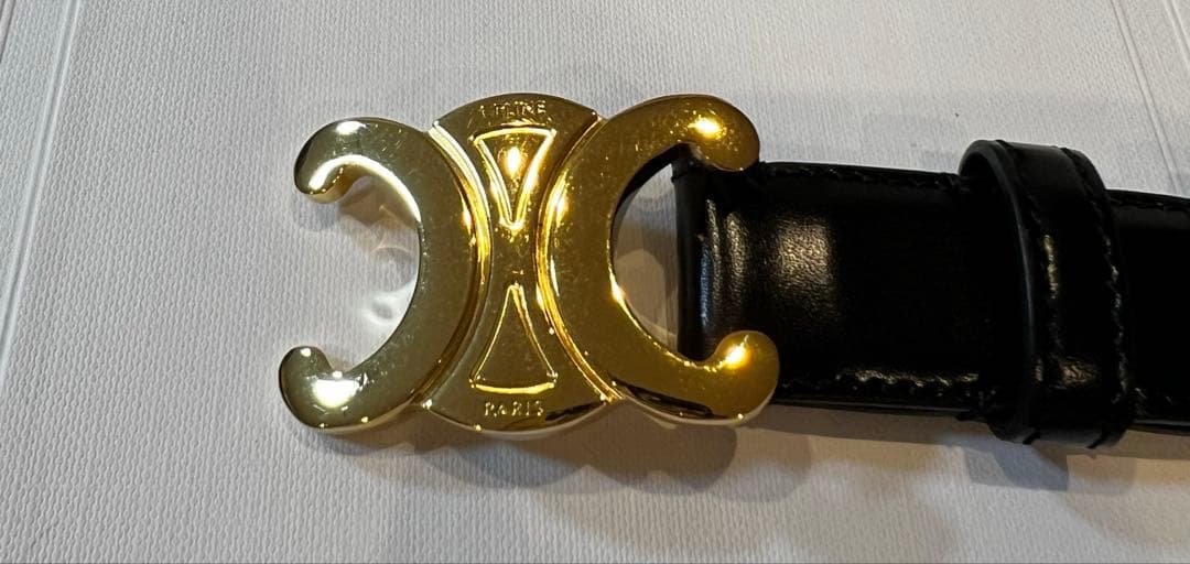 a*m様 CELINE セリーヌ トリオンフ ベルト ブラック　85