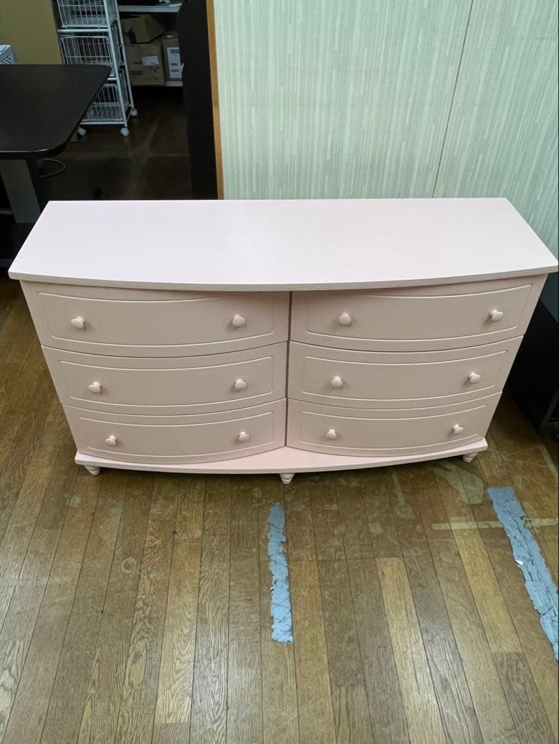 可愛い ピンク ローチェスト 3段×2 衣類 お姫様 家具 収納