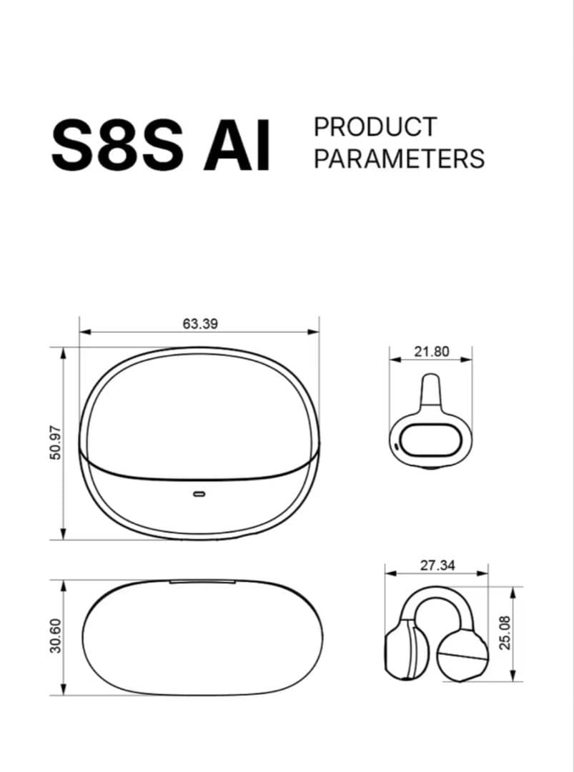 sanag S8S AI ワイヤレスイヤホン ブルー