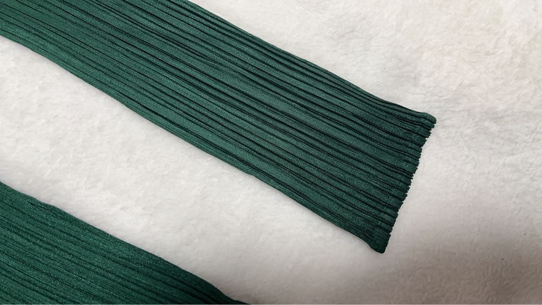 PLEATSPLEASE プリーツプリーズ 長袖 カーディガン 変形 グリーン