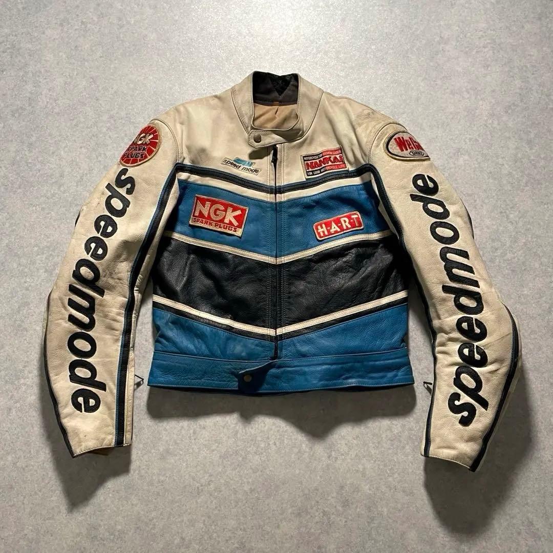 SPEED MODE ヴィンテージ レーシングジャケット オールレザー イタリア