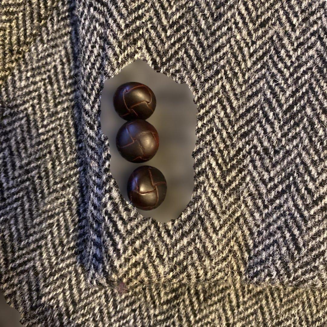 グレー系 ヘリンボーン テーラードジャケット　中古品