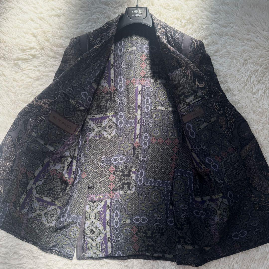 【極美品‼︎超希少】エトロ　スーツ　セットアップ　ペイズリー　総柄　シルク混