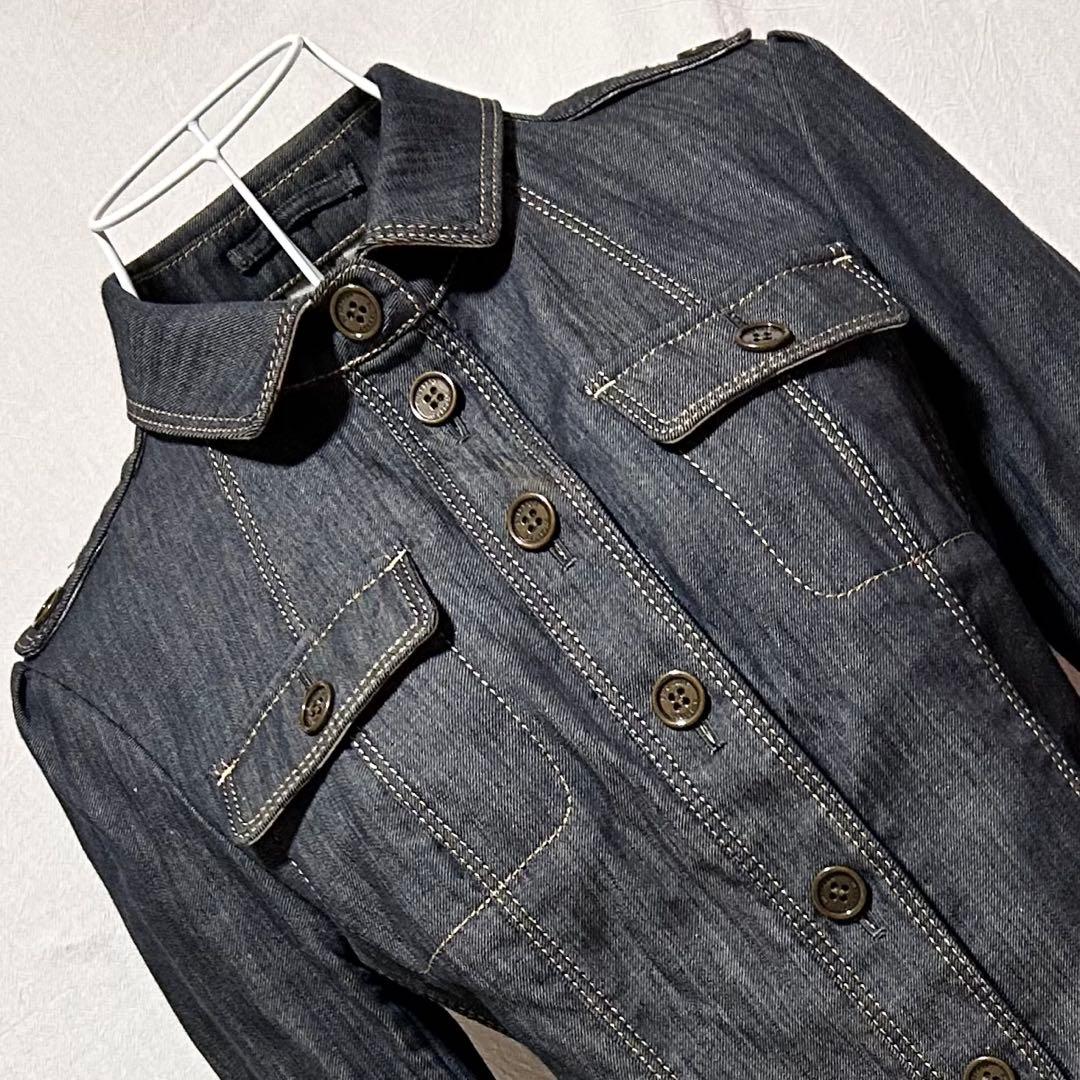 美品 バーバリー ロンドン デニムジャケット メガチェック ロゴボタン アウター