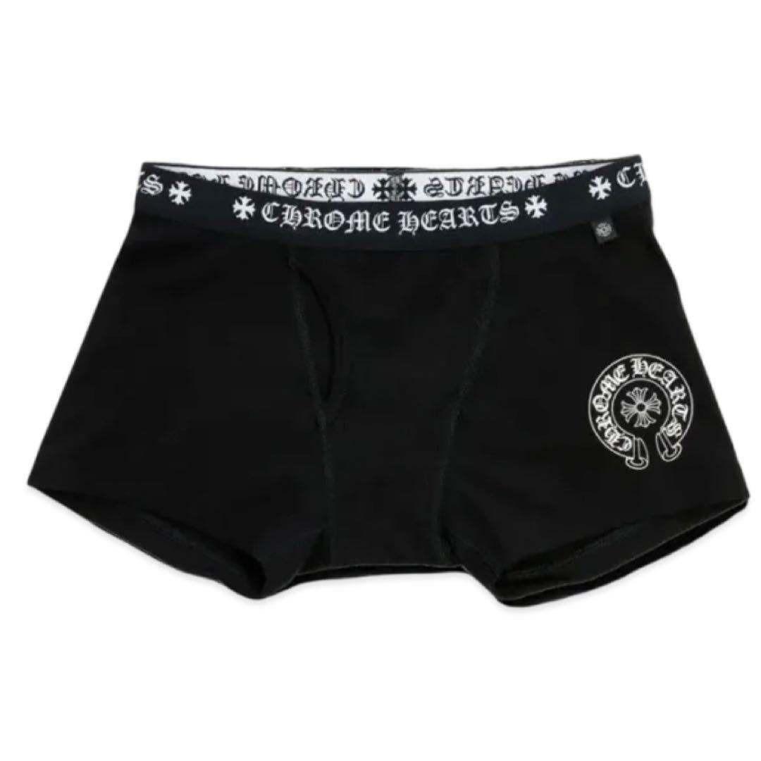 ギフト包装✨人気Ｍ クロムハーツ ホースシューボクサーパンツ 黒×白 新品