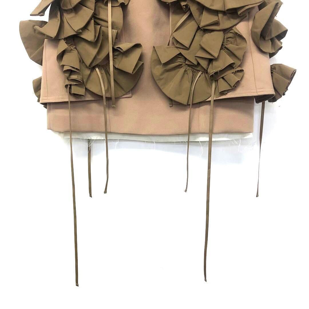 プランクプロジェクト　フリル付きラップミニスカート　リボン付　ベルト付　裏地あり