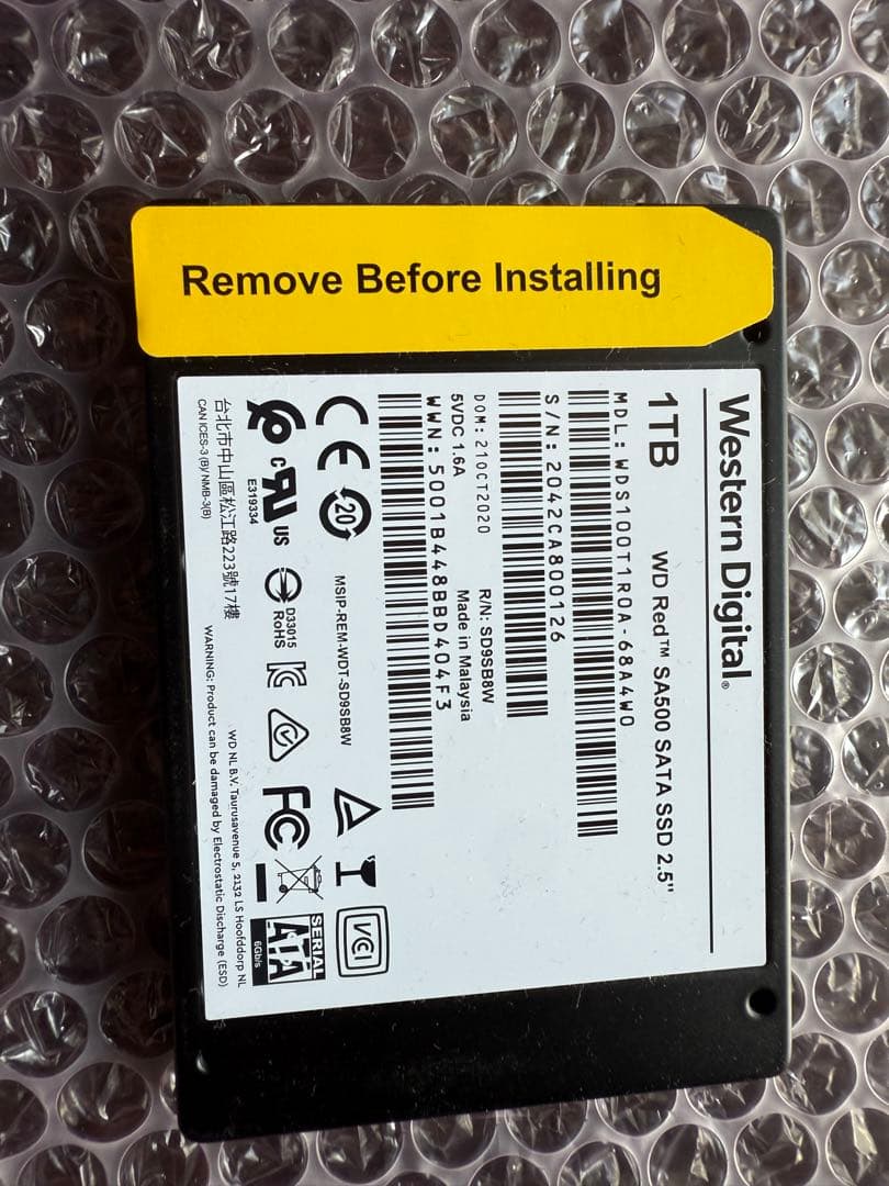 WD RED SA500 1TB/500GB SATA SSD 2.5インチ