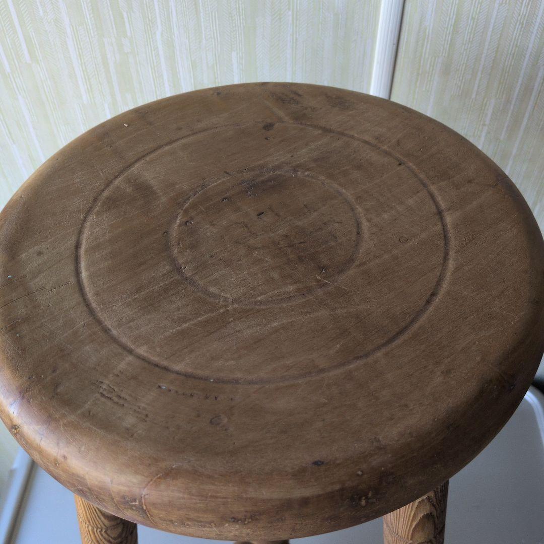 アンティークイギリス木製ラウンドスツール