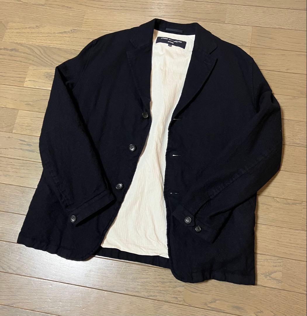 【美品 XSサイズ】20AW コムデギャルソン オム ウールサージ縮絨ジャケット