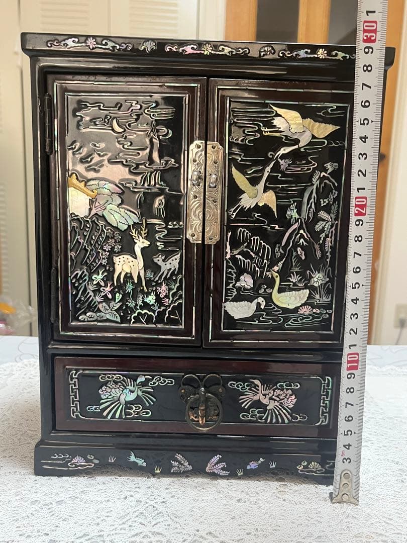 ■韓国伝統工芸品　螺鈿細工小物入れ 3段宝石箱