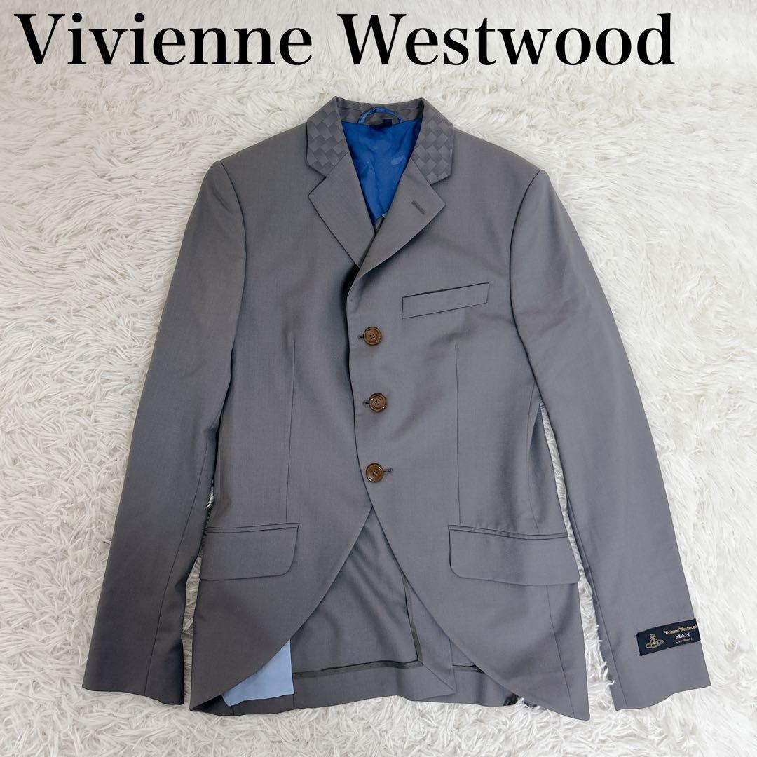 【美品】ヴィヴィアンウエストウッドマン　ジャケット　変形　グレー　ロゴ