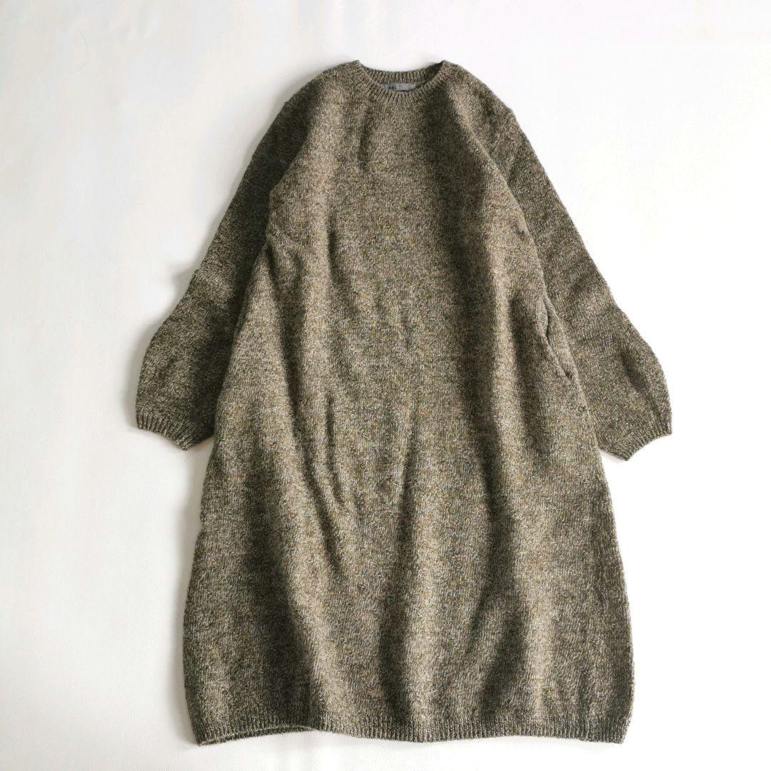 【美品✨】45R もくもくノアランドワンピース メリノウール カーキ