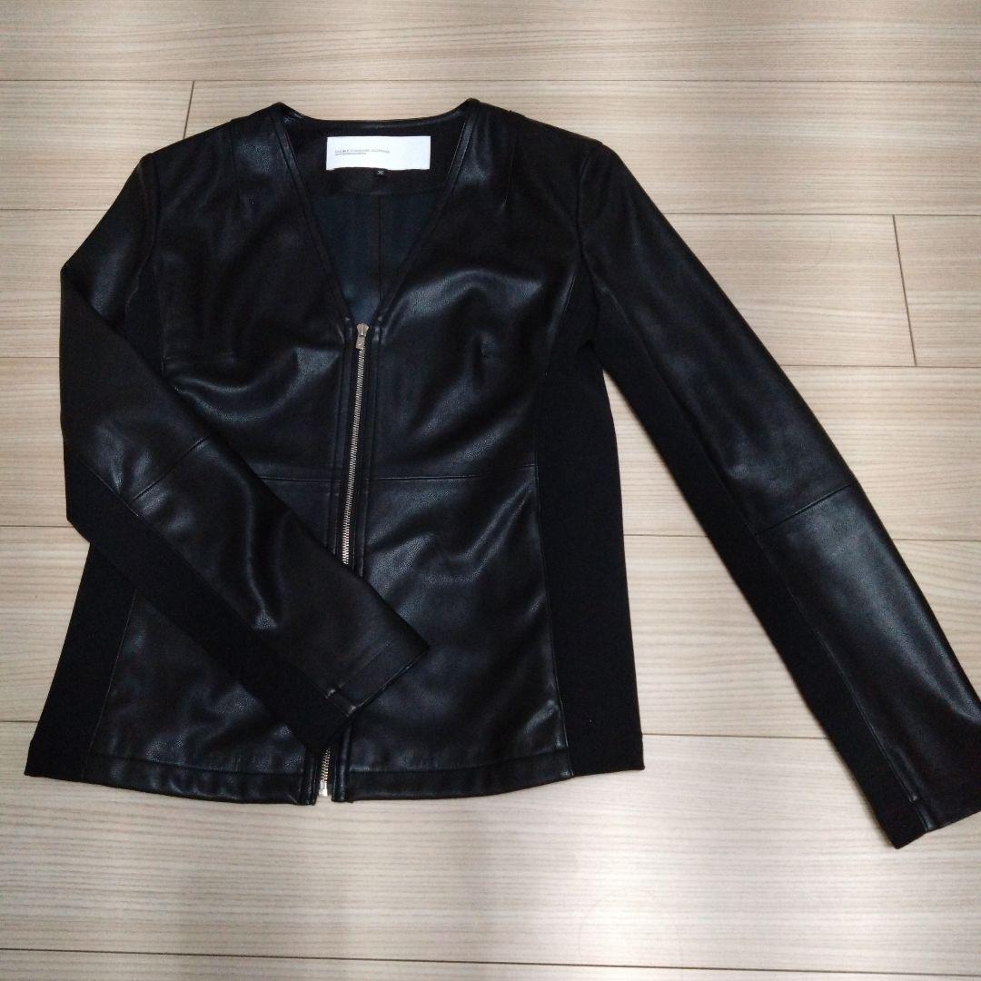 ダブルスタンダード 黒レザーシングルジャケット 36