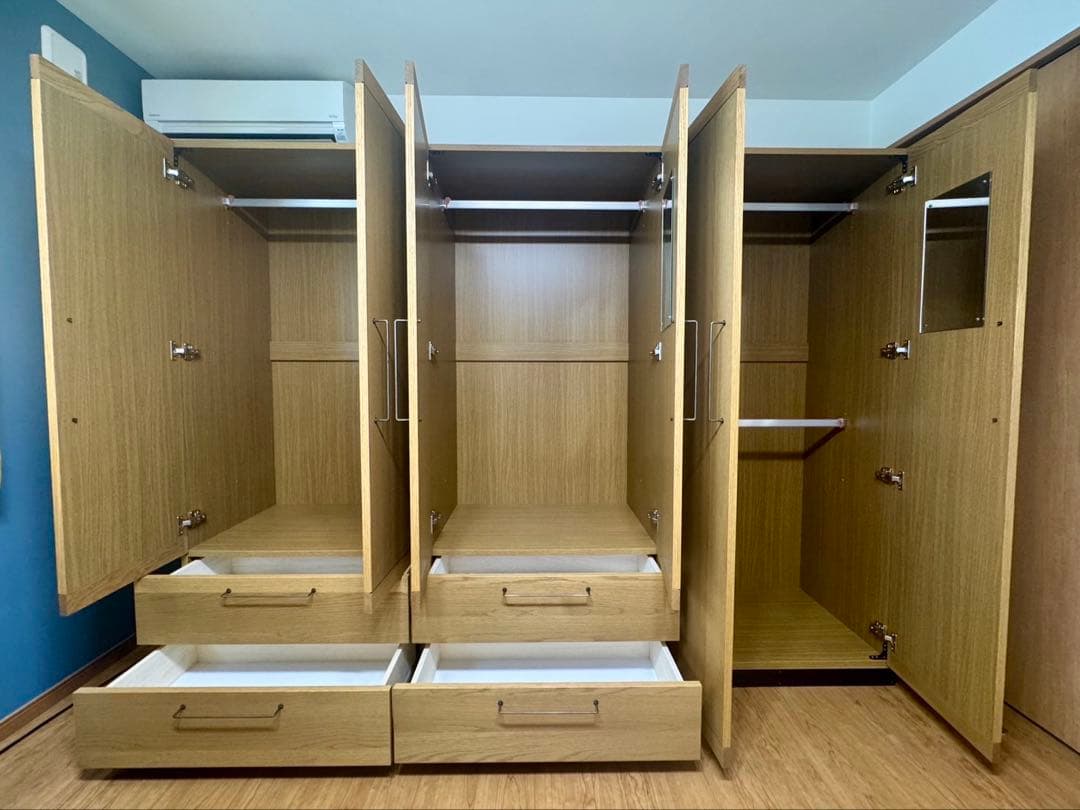 【美品】ナチュラルウッド 2ドアクローゼット