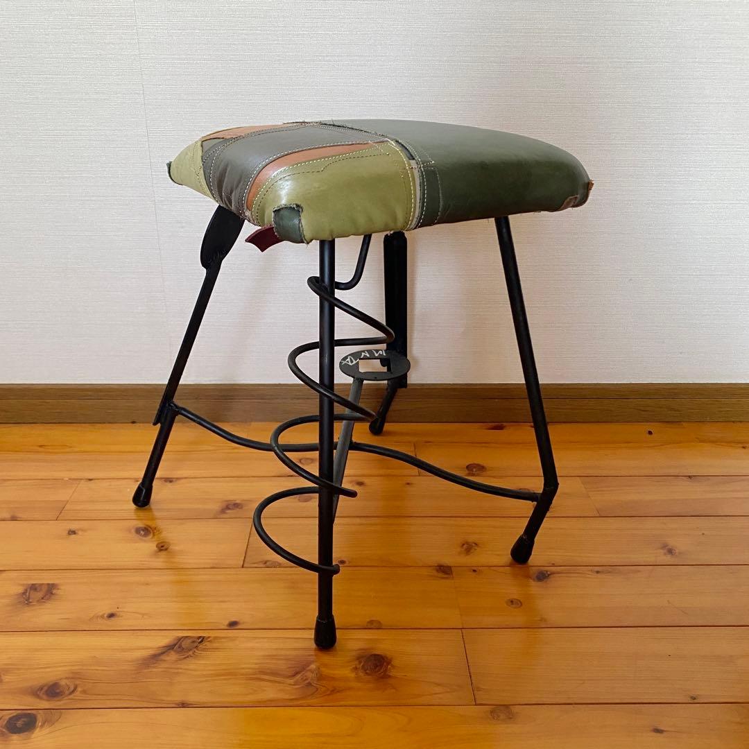 スツール KINTA STUDIO 曽田耕 アイアン レザー