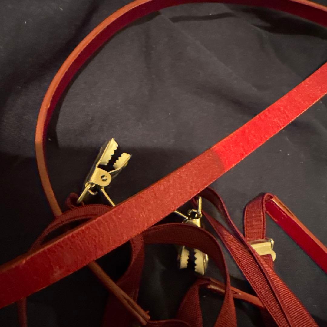06SS ディオールオム　サスペンダー　ワインレッド　エディ期　Dior