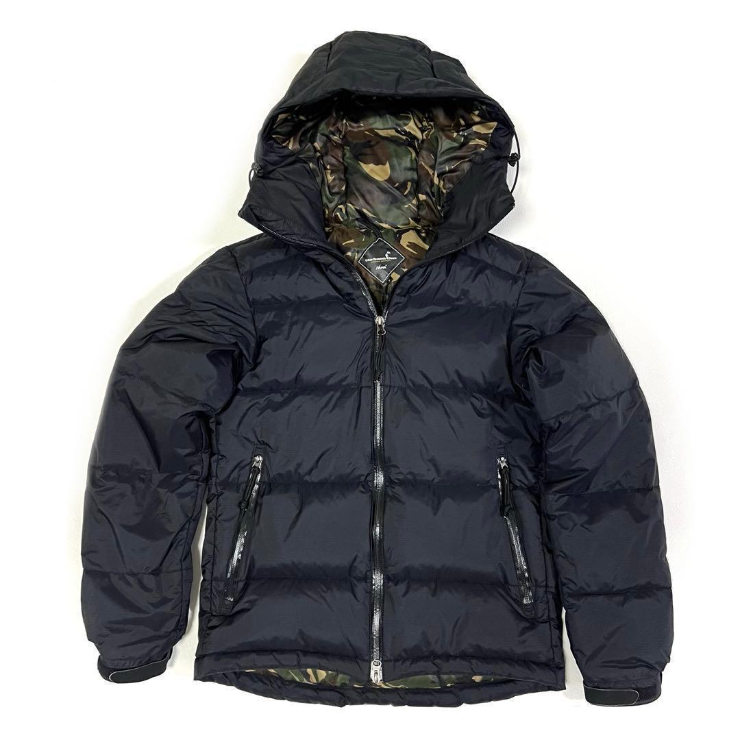 NANGA オーロラダウンジャケット フード カモフラ 迷彩 ブラック S