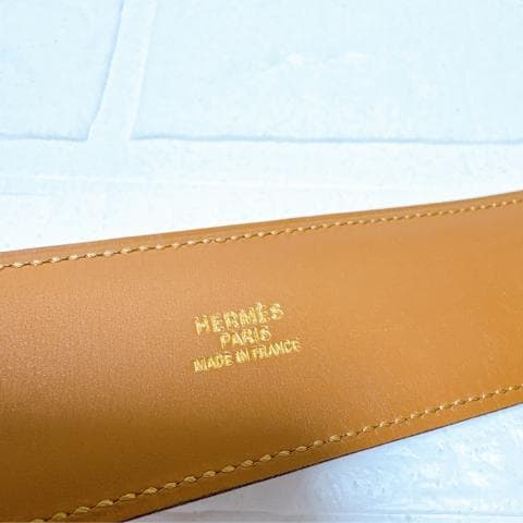 HERMES エルメス コリエドシアン メドール ベルト ブラウン×ゴールド