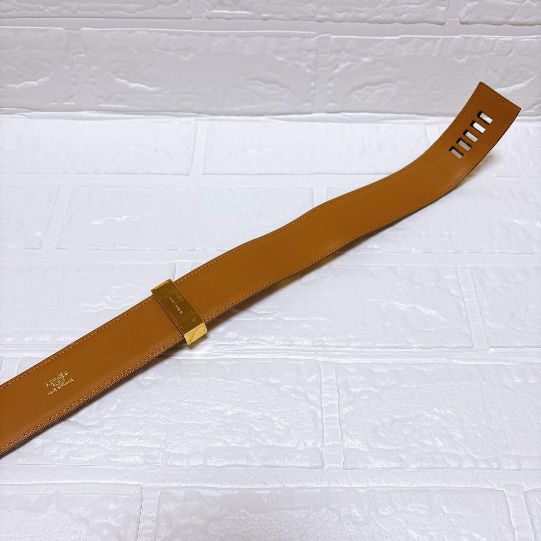 HERMES エルメス コリエドシアン メドール ベルト ブラウン×ゴールド