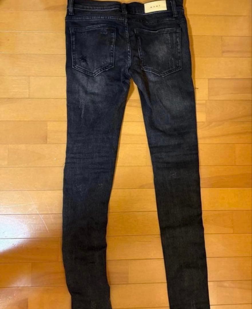 ミニマルmnmlダークグレー デニムパン