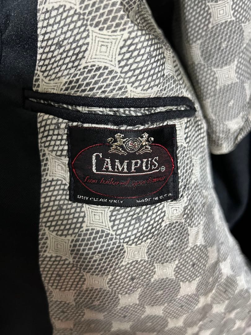 60s USA製 CAMPUS テーラードジャケット ブラック 黒　L 古着