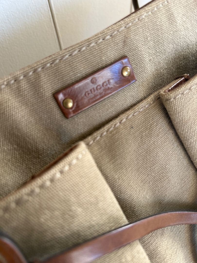 【美品】GUCCI グッチ バンブー トムフォード期 レザー ハンドバッグ　ロゴ