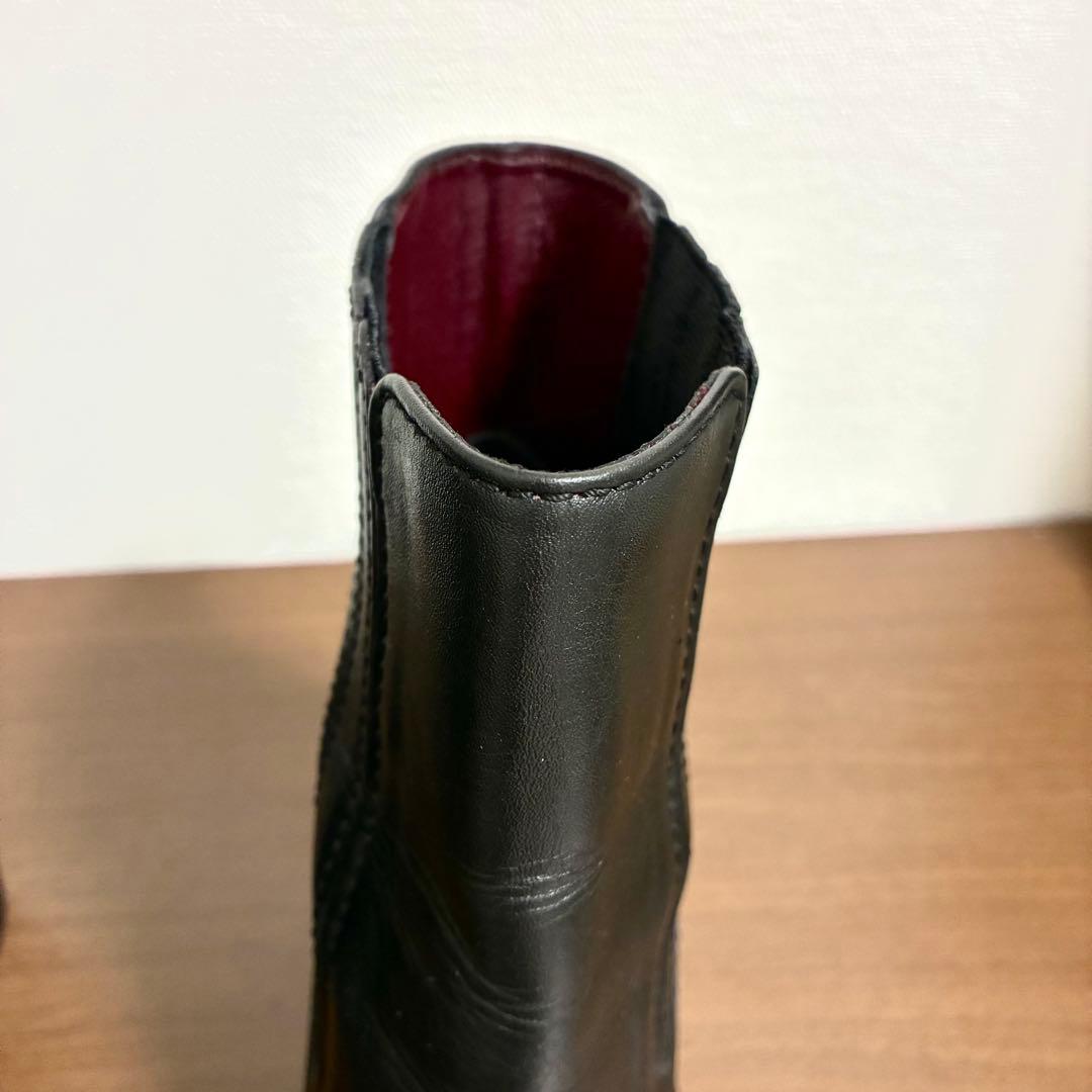 美品　ZARA メンズ　サイズ40 26レザー ブラック サイドゴアブーツ