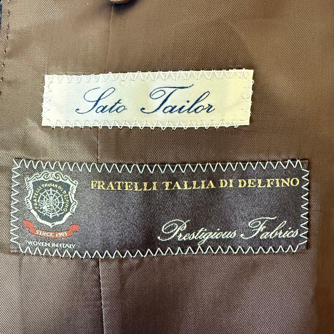 Delfinoウールチェックジャケット イタリア スーツ 44S オーダー