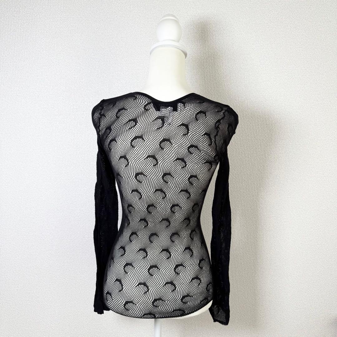 MARINE SERRE メッシュトップ 巾着付き Moon Fishnet