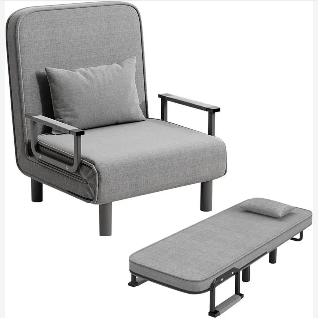 ソファーベッド 折りたたみ 3WAY 1人掛け 幅65cm クッション付