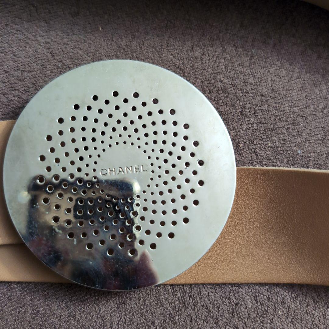 いち918様♡♡CHANEL ベージュ 円形バックル ベルト 幅約4.5cm