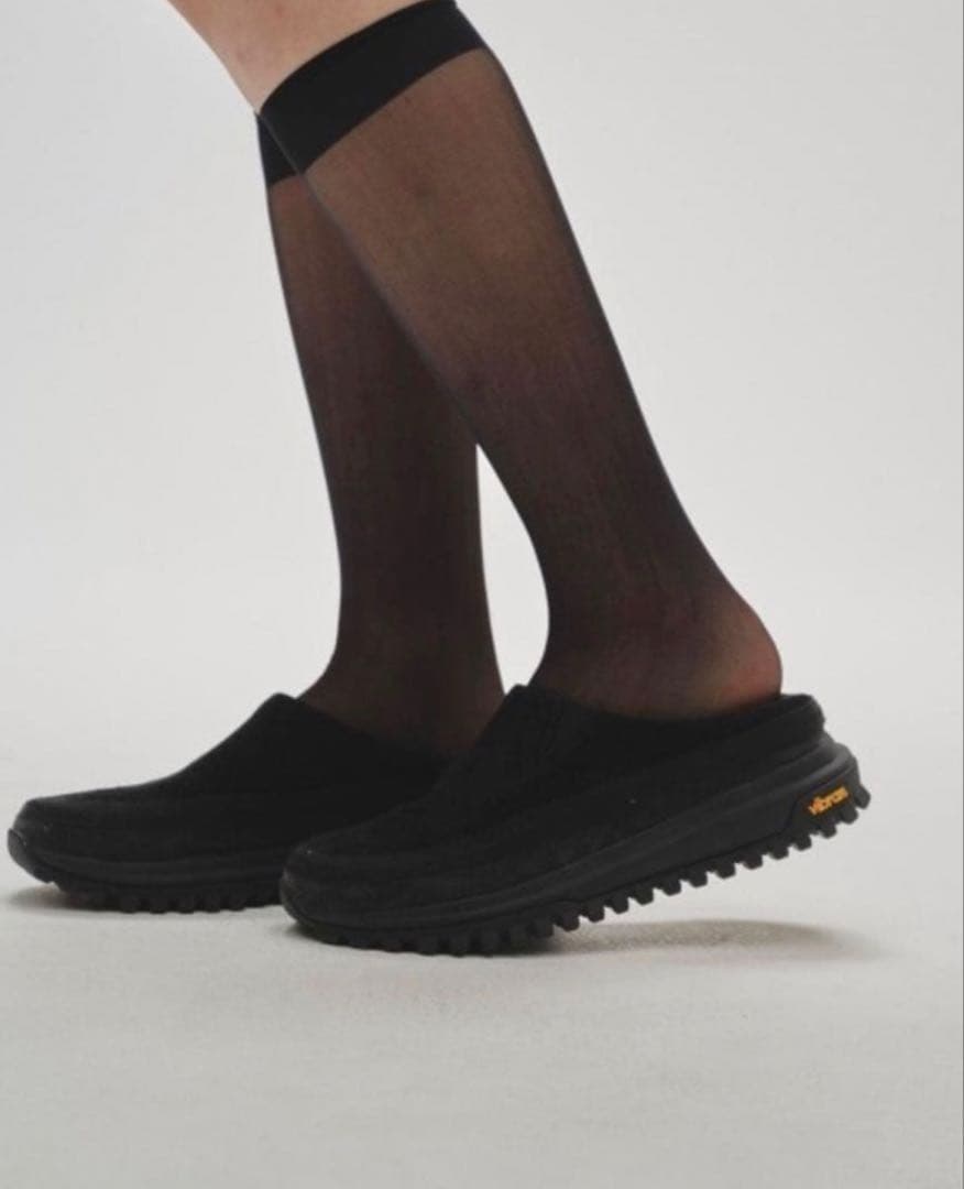 todayful トゥデイフルビブラムソール　レザーサボ　ブラック