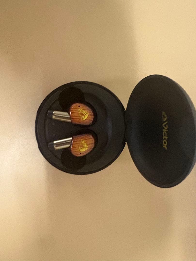 Victor ワイヤレスイヤホン 木目調 充電ケース付き