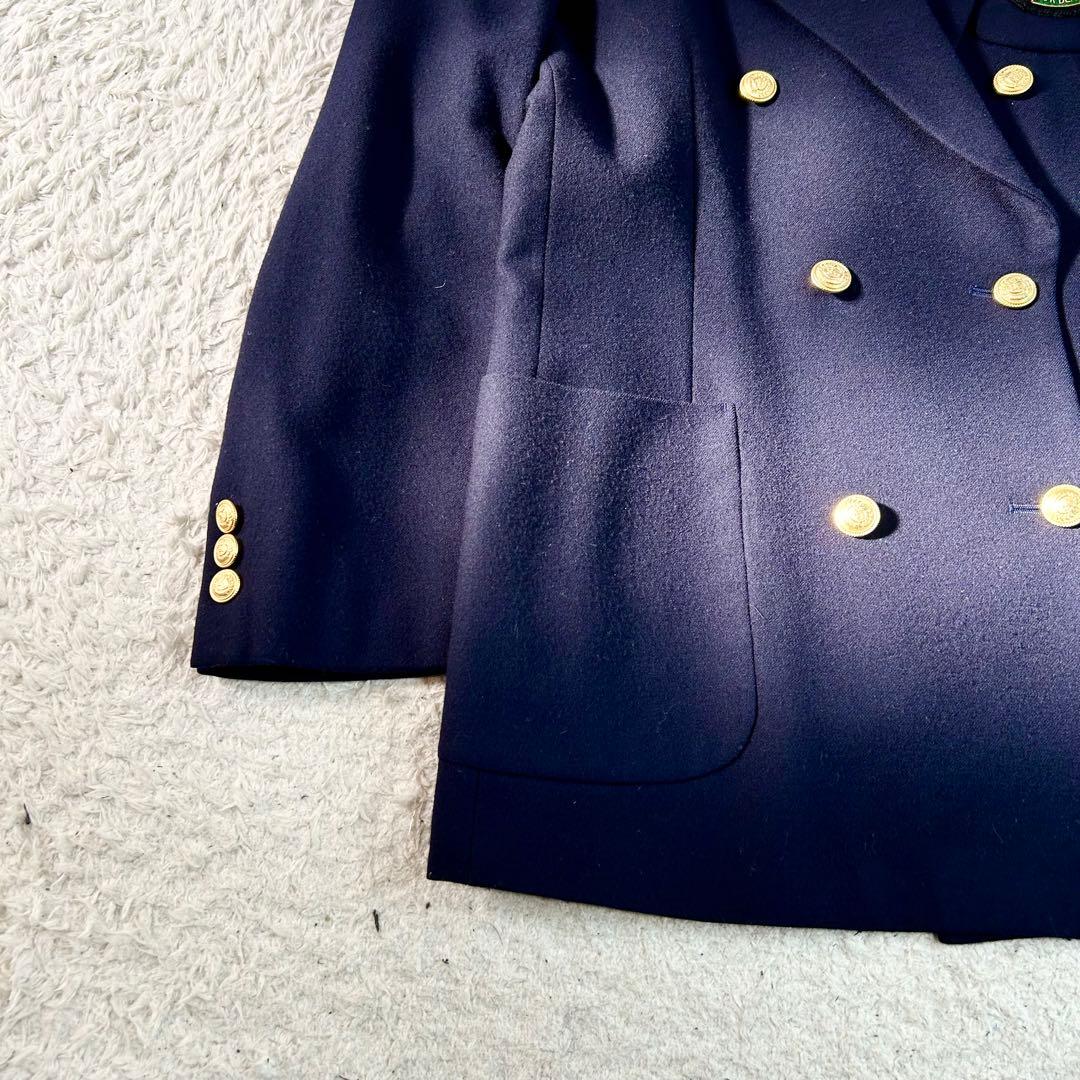 バーバリーBurberrys ジャケットダブル　金ボタン ネイビー　ワッペン　L
