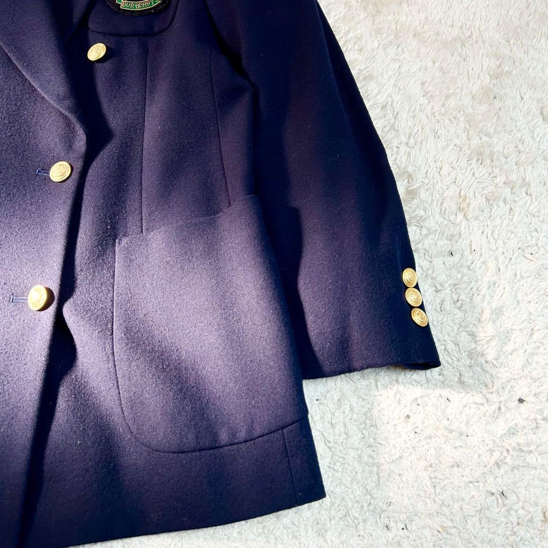 バーバリーBurberrys ジャケットダブル　金ボタン ネイビー　ワッペン　L