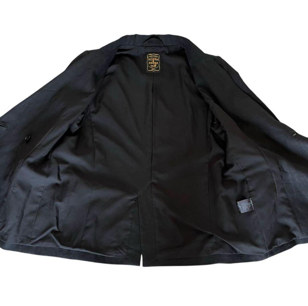 ハグオーワー＊クロスアンドクロス＊ リネンダブルブレストジャケット＊ブラック