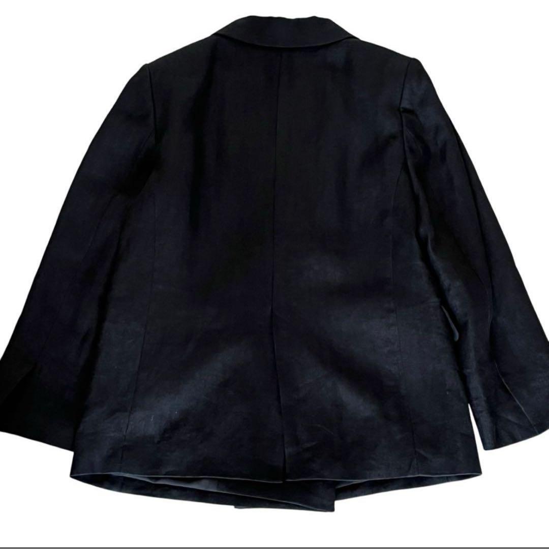 ハグオーワー＊クロスアンドクロス＊ リネンダブルブレストジャケット＊ブラック