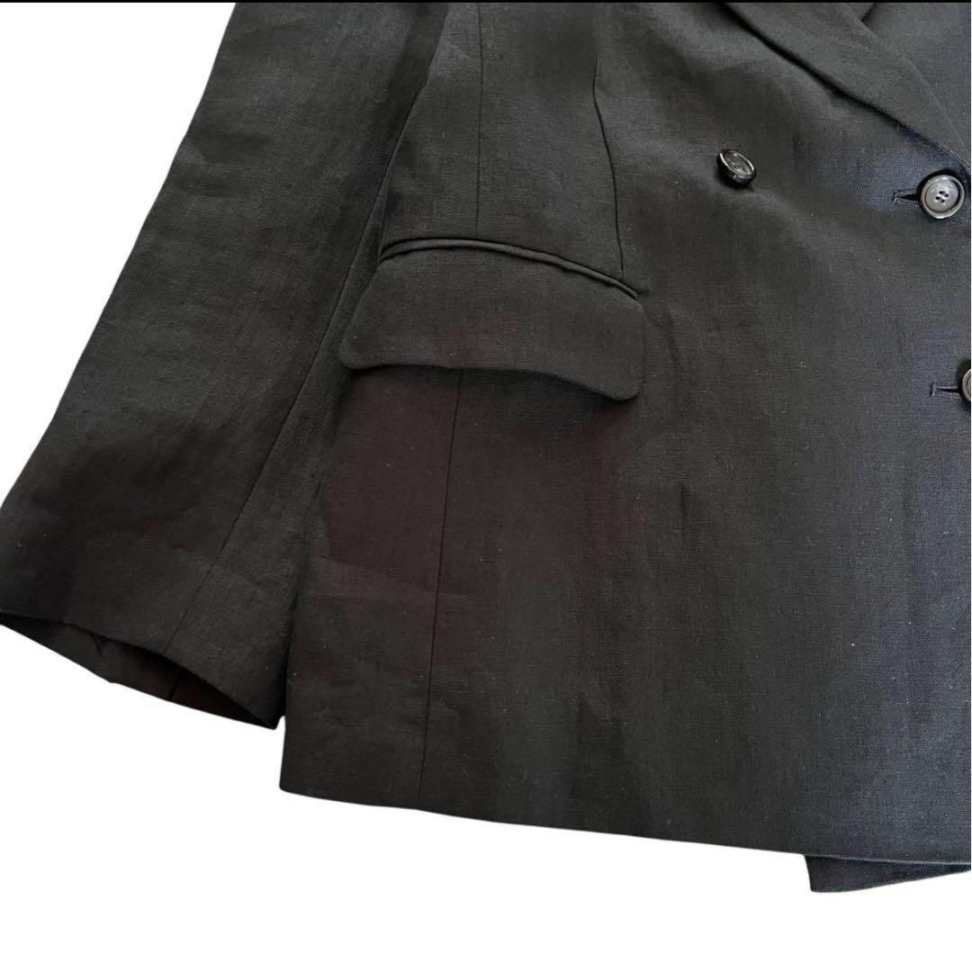 ハグオーワー＊クロスアンドクロス＊ リネンダブルブレストジャケット＊ブラック